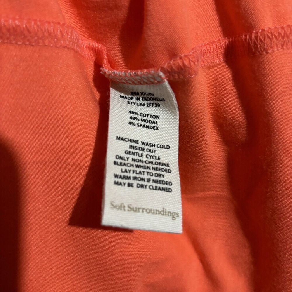 Soft Surroundings Dress Extra Large XL Orange Flowy Stretch Sundress Ladies - Picture 7 of 8